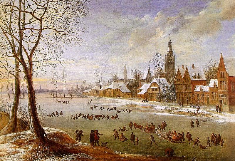 Daniel van Heil The Pleasures of Winter oil painting picture